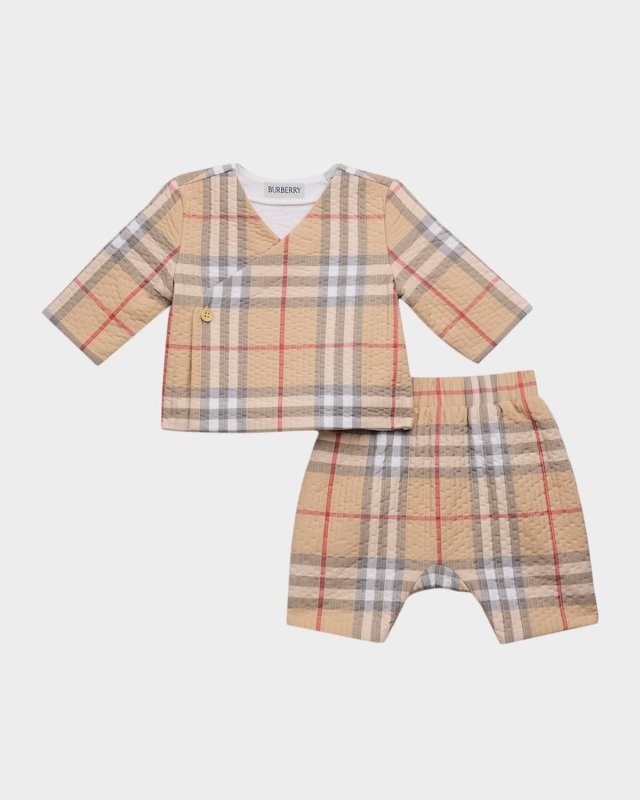 Kid's Diner Quilted Top & Shorts 2-Piece Set, Size Newborn-